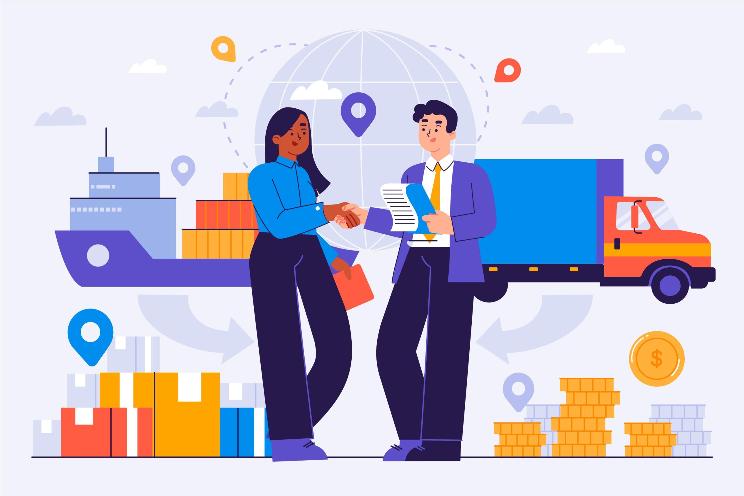 freepik.es-Diferencias entre contratos spot y contratos a largo plazo en transporte-portada